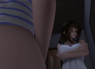 Two cute hentai girls are dicked by a hung shemale avdb-h05295